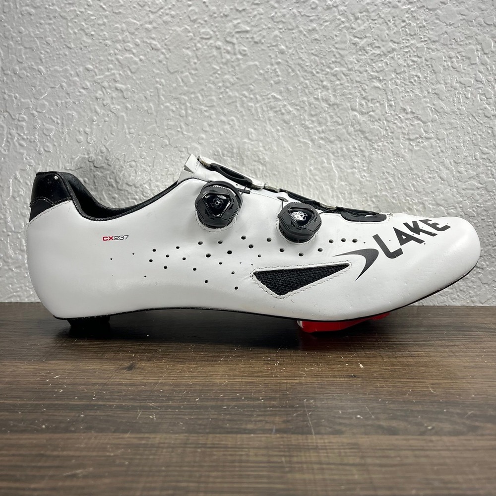 Lake CX237 Leather BOA Road Cycling Men's White Shoes - Men's Size 15 (W)